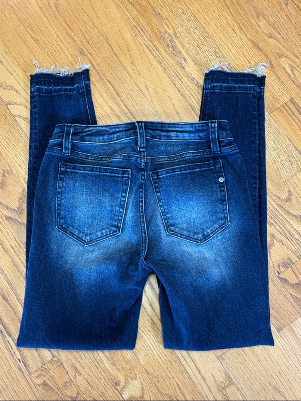 -Miss Me Skinny Ankle 9" High Rise Dark Wash Patchwork Star Love Y2K Jean W/26 - Picture 3 of 15